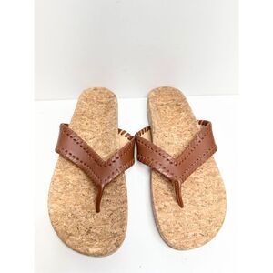 Jack Rogers Sandals Womens Size 5.5 Brown Leather Thelma Flip Flop